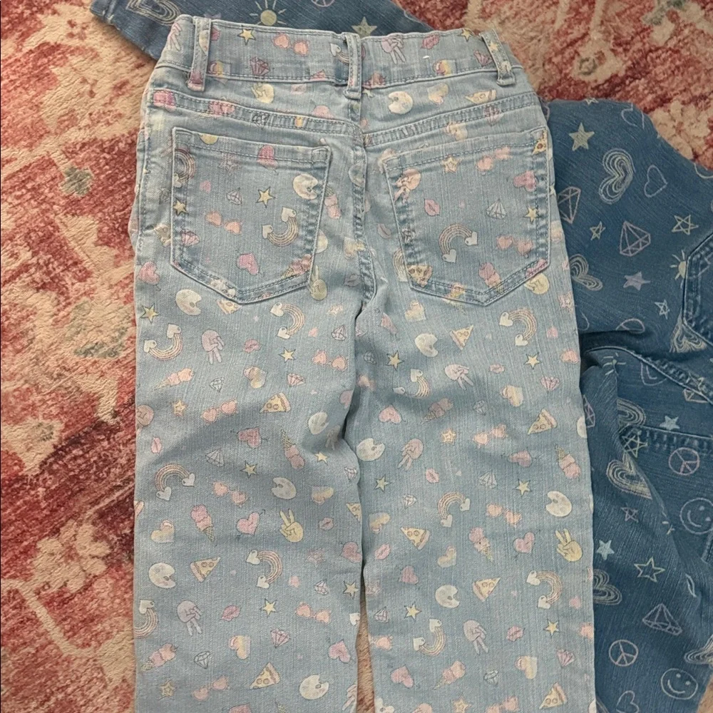 The Children's Place Printed Kid's Denim Jeans - Light Blue & Dark Blue